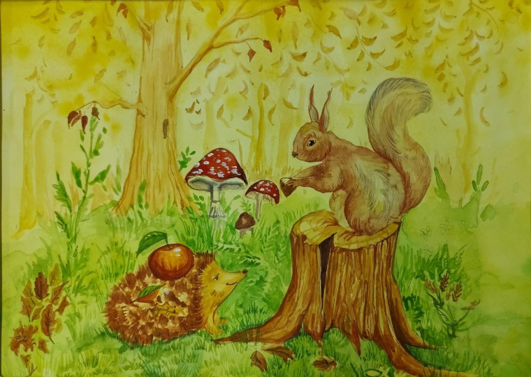 Ученики 3Г нарисовали осенние картины..