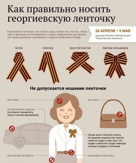 Как правило носить георгиевскую ленточку.